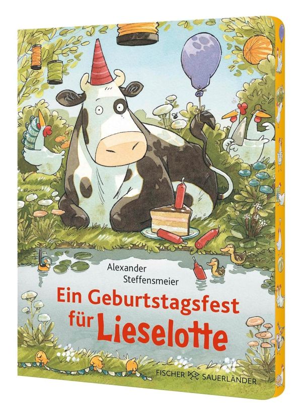 Vorderseite des Covers vom Buch  "Ein Geburtstagsfest für Lieselotte".